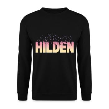 Hilden Germany City Font Birds Skyline - Unisex Sweatshirt - black - Front - Alina (178cm) & Michal (187cm)