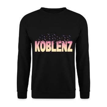 Koblenz Germany City Font Birds Skyline - Unisex Sweatshirt - black - Front - Alina (178cm) & Michal (187cm)