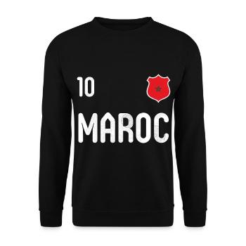 Teeshirt Maroc avec le numéro 10 - Sweat-shirt Unisexe - noir - Devant - Alina (178cm) & Michal (187cm)