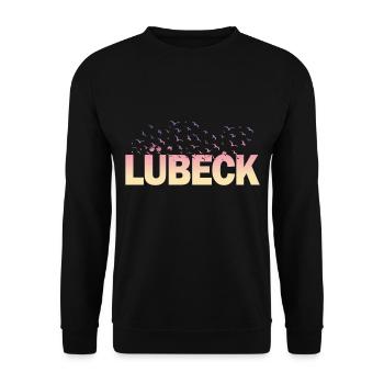 Lübeck Allemagne Ville Police Oiseaux Skyline - Sweat-shirt Unisexe - noir - Devant - Alina (178cm) & Michal (187cm)