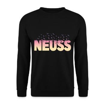 Neuss Allemagne Ville Police Oiseaux Skyline - Sweat-shirt Unisexe - noir - Devant - Alina (178cm) & Michal (187cm)