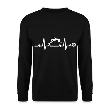 Danse Heartbeat Pole Dance ECG - Sweat-shirt Unisexe - noir - Devant - Alina (178cm) & Michal (187cm)
