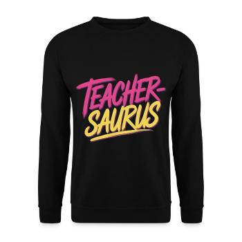 Teacher-saurus 12 - Unisex Pullover - Schwarz - Vorne - Alina (178cm) & Michal (187cm)