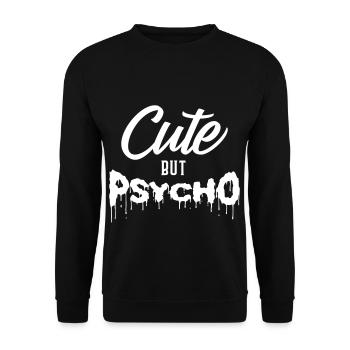 Cute but Psycho - Psycho but Cute Partner Look - Unisex Sweatshirt - black - Front - Alina (178cm) & Michal (187cm)