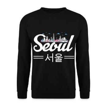 Kpop Seoul Korea Südkorea K-Pop Geschenk Spruch - Unisex Pullover - Schwarz - Vorne - Alina (178cm) & Michal (187cm)