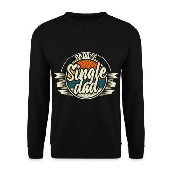 Single Father Parents Gift - Unisex Sweatshirt - black - Front - Alina (178cm) & Michal (187cm)