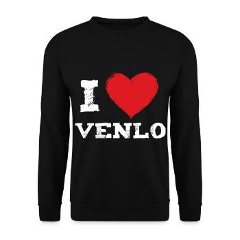 Ich liebe meine Stadt Venlo - Unisex Pullover - Schwarz - Vorne - Alina (178cm) & Michal (187cm)
