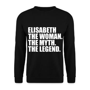 Woman Myth Legend Name Elisabeth - Unisex Sweatshirt - black - Front - Alina (178cm) & Michal (187cm)