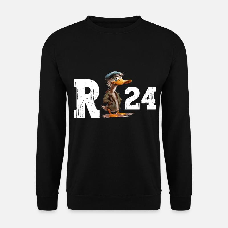 Rente 2024 Ente Rentner Rentnerin Ruhestand Lustig - Unisex Pullover - Schwarz