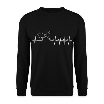 Diving Heartbeat - Unisex Sweatshirt - black - Front - Alina (178cm) & Michal (187cm)