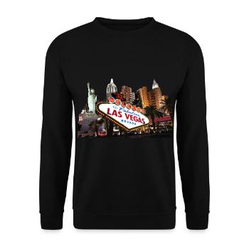 Las Vegas, célèbre, bouclier, horizon - Sweat-shirt Unisexe - noir - Devant - Alina (178cm) & Michal (187cm)