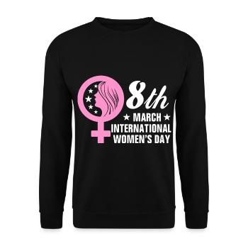 Women's Power March 8 Women's Day Rights Equality - Unisex Sweatshirt - black - Front - Alina (178cm) & Michal (187cm)