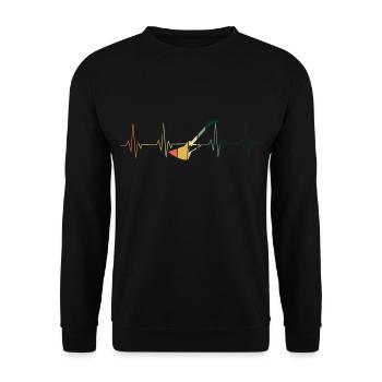 Vintage guitare électrique battement de cœur - Sweat-shirt Unisexe - noir - Devant - Alina (178cm) & Michal (187cm)