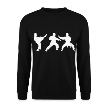 Karate - Unisex Pullover - Schwarz - Vorne - Alina (178cm) & Michal (187cm)