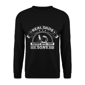 Père & Fils Parents Papa Idée Cadeau - Sweat-shirt Unisexe - noir - Devant - Alina (178cm) & Michal (187cm)