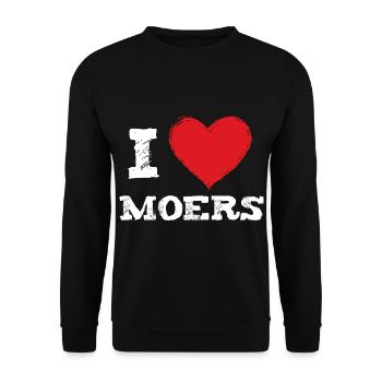 Ich liebe meine Stadt Moers - Unisex Pullover - Schwarz - Vorne - Alina (178cm) & Michal (187cm)