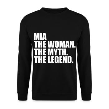 Woman Mythos Legende Name Mia - Unisex Pullover - Schwarz - Vorne - Alina (178cm) & Michal (187cm)
