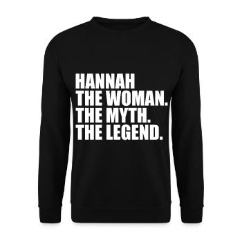 Woman Mythos Legende Name Hannah - Unisex Pullover - Schwarz - Vorne - Alina (178cm) & Michal (187cm)