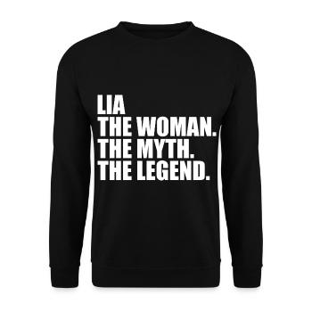 Woman Mythos Legende Name Lia - Unisex Pullover - Schwarz - Vorne - Alina (178cm) & Michal (187cm)
