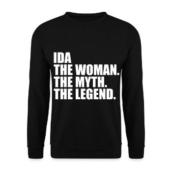 Woman Myth Legend Name Ida - Unisex Sweatshirt - black - Front - Alina (178cm) & Michal (187cm)