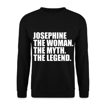 Woman Myth Legend Name Josephine - Unisex Sweatshirt - black - Front - Alina (178cm) & Michal (187cm)