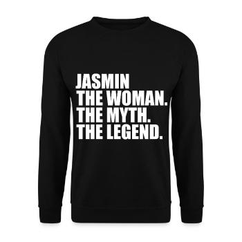 Woman Mythos Legend Name Jasmin - Unisex Sweatshirt - black - Front - Alina (178cm) & Michal (187cm)