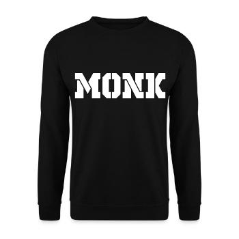 MONK white - Unisex Pullover - Schwarz - Vorne - Alina (178cm) & Michal (187cm)