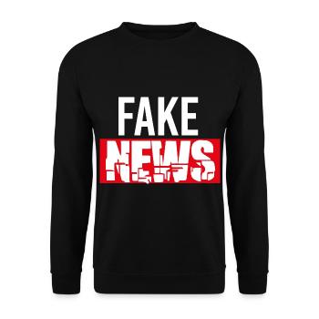 fake news - Unisex Sweatshirt - black - Front - Alina (178cm) & Michal (187cm)