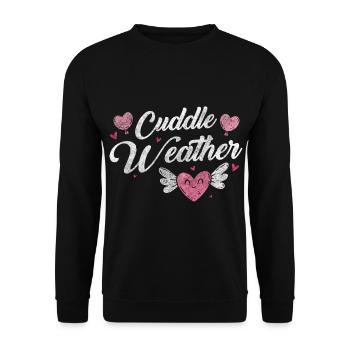 Relationship Partner Cuddly Tenderness - Unisex Sweatshirt - black - Front - Alina (178cm) & Michal (187cm)