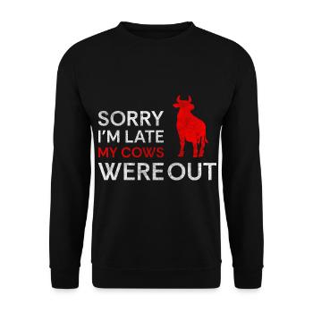 Ferme de vaches Sweet Farmer - Sweat-shirt Unisexe - noir - Devant - Alina (178cm) & Michal (187cm)