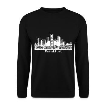 Frankfurt banks skyline panorama - Unisex Sweatshirt - black - Front - Alina (178cm) & Michal (187cm)