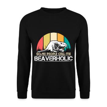 Idée cadeau animal castor - Sweat-shirt Unisexe - noir - Devant - Alina (178cm) & Michal (187cm)