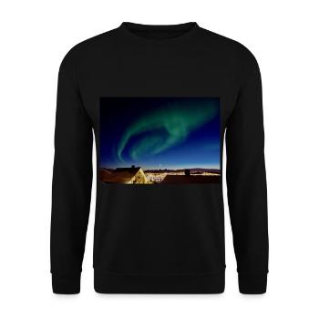 Aurora City Amazing Northern Lights Aurora City A - Unisex Sweatshirt - black - Front - Alina (178cm) & Michal (187cm)