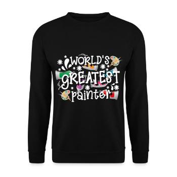 Farben Arbeit Malermeister - Unisex Pullover - Schwarz - Vorne - Alina (178cm) & Michal (187cm)