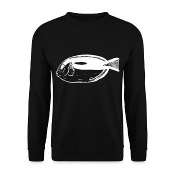Paletten Doktorfisch weiß - Unisex Pullover - Schwarz - Vorne - Alina (178cm) & Michal (187cm)