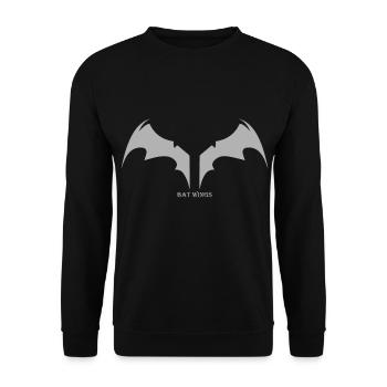 Fledermausflügel Bat Wings - Unisex Pullover - Schwarz - Vorne - Alina (178cm) & Michal (187cm)