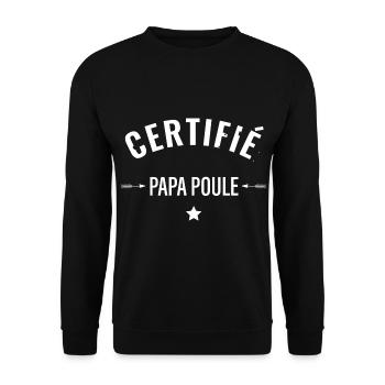 Certifié papa poule le meilleur - Sweat-shirt Unisexe - noir - Devant - Alina (178cm) & Michal (187cm)