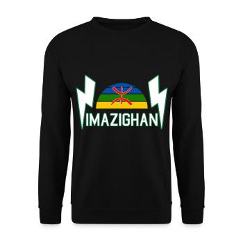 Amazigh Symbole Berbère Maroc Algérie - Sweat-shirt Unisexe - noir - Devant - Alina (178cm) & Michal (187cm)