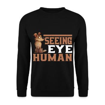 Seeing Eye Human 85 - Unisex Pullover - Schwarz - Vorne - Alina (178cm) & Michal (187cm)