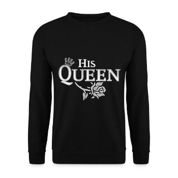 Her King His Queen (part2) Partnerlook love Krone - Unisex Pullover - Schwarz - Vorne - Alina (178cm) & Michal (187cm)