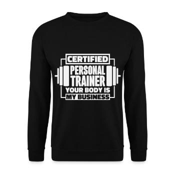 Fitness Trainer Gym personal trainer Gift - Unisex Sweatshirt - black - Front - Alina (178cm) & Michal (187cm)