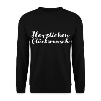 Herzlichen Glückwunsch - Unisex Pullover - Schwarz - Vorne - Alina (178cm) & Michal (187cm)