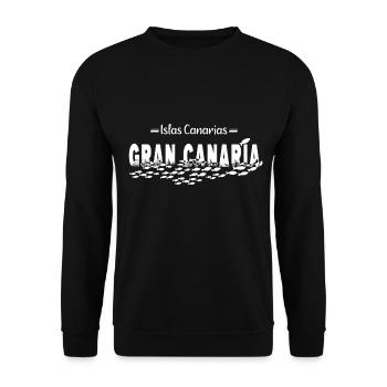 Gran Canaria Sommer Sonne Strand Meer Fische - Unisex Pullover - Schwarz - Vorne - Alina (178cm) & Michal (187cm)