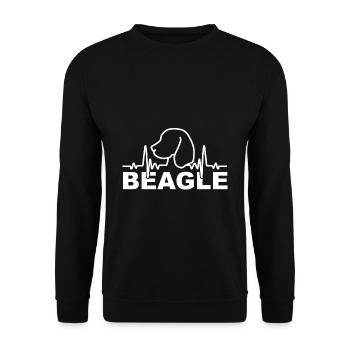 Battement de coeur, chien, Beagle, cadeau, silhouette - Sweat-shirt Unisexe - noir - Devant - Alina (178cm) & Michal (187cm)