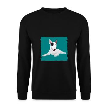 Bullterrier, Hund - Unisex Pullover - Schwarz - Vorne - Alina (178cm) & Michal (187cm)