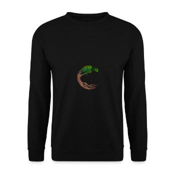 Round Tree Circular World Tree - Unisex Sweatshirt - black - Front - Alina (178cm) & Michal (187cm)