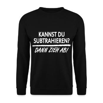 KANNST DU SUBTRAHIEREN? DANN ZIEH AB! - Unisex Pullover - Schwarz - Vorne - Alina (178cm) & Michal (187cm)