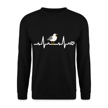 ECG de fréquence cardiaque Seagull - Sweat-shirt Unisexe - noir - Devant - Alina (178cm) & Michal (187cm)