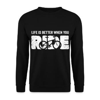 Funny saying MTB bike silhouette bike - Unisex Sweatshirt - black - Front - Alina (178cm) & Michal (187cm)