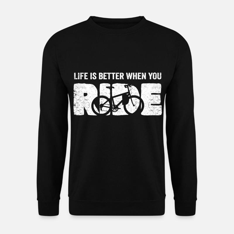 Lustiger Spruch MTB Fahrrad Silhouette Rad - Unisex Pullover - Schwarz